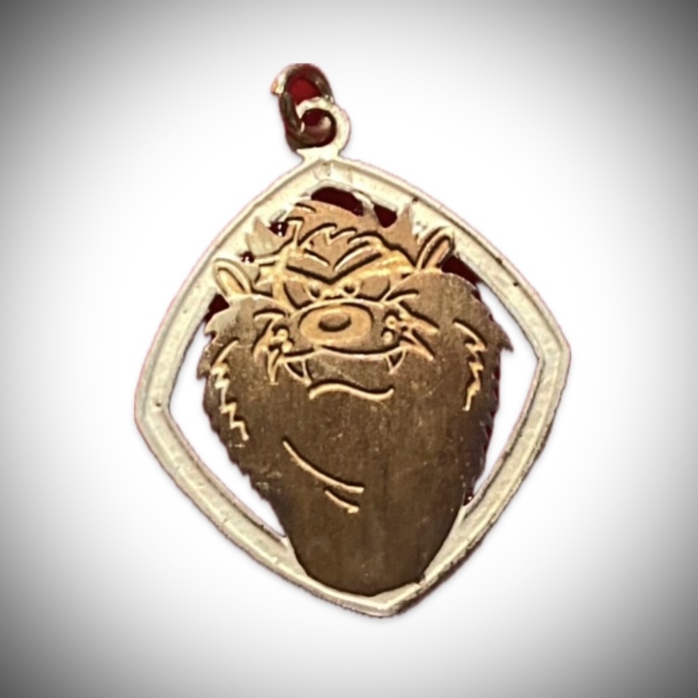 Tasmanian Devil Solid Sterling Silver and Gold Charm / Pendant